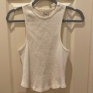 Cutaway Waffle knit tank top